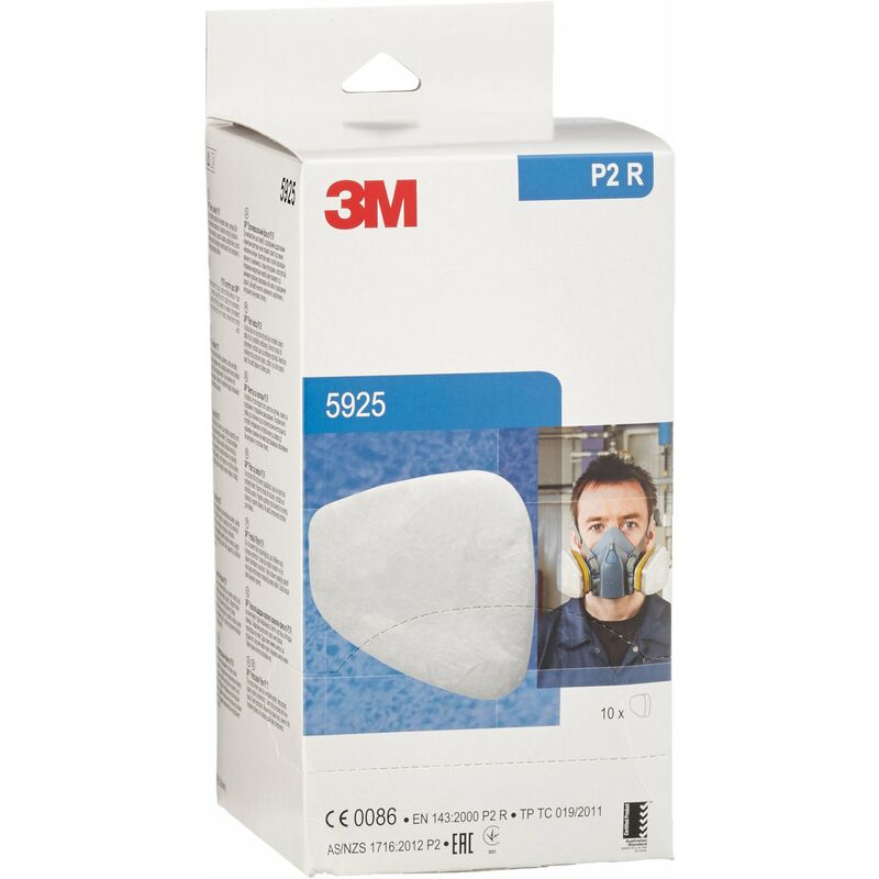 foto del prodotto 3m filtri per polveri 5925, classe p2, confezione da 10
