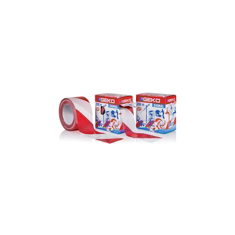 foto del prodotto 3m geko nastro segnaletico da recinsione in pvc bianco rosso 200mt