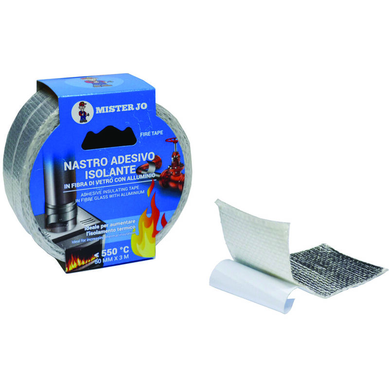 foto del prodotto 3m nastro adesivo isolante in fibra di vetro alluminio alte temperature mm.50 x 3 mt.
