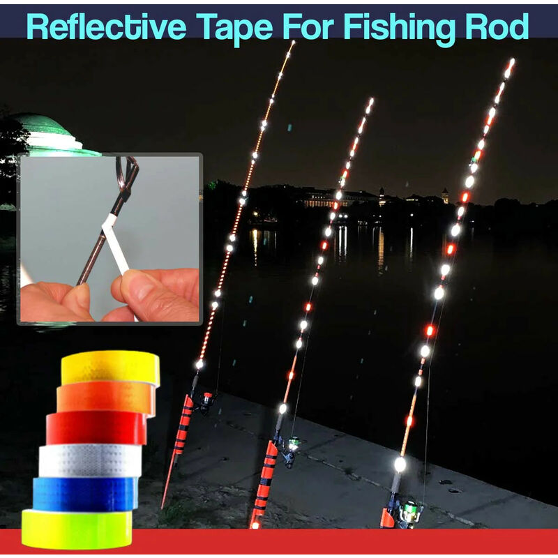 foto del prodotto 3m nastro adesivo riflettente per canna da pesca 7 mm x 3 metri colore bianco