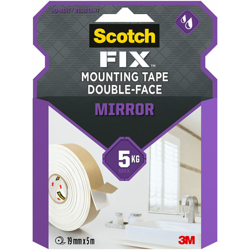 foto del prodotto 3m nastro biadesivo scotch 5 kg 19 mm x 5 m trasparente specchi