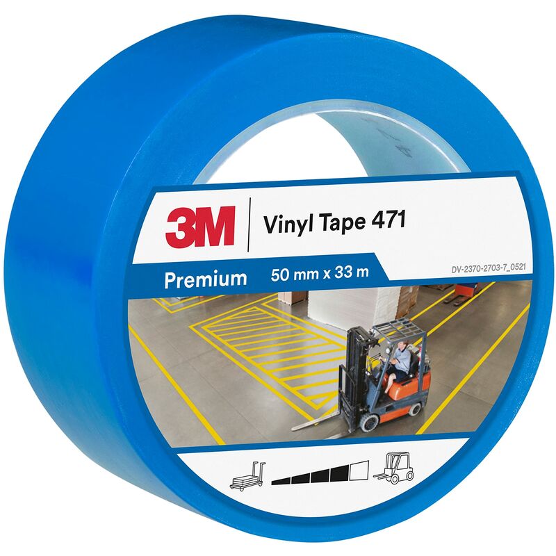 foto del prodotto 3m nastro in vinile 471 blu, 50 mm x 33 m.spessore 0,13 mm