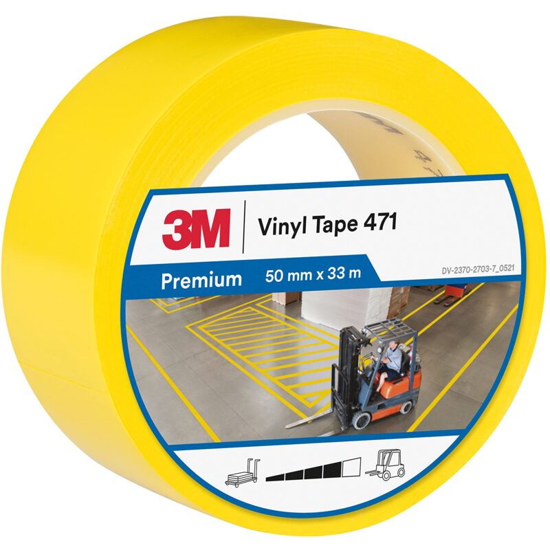 foto del prodotto 3m nastro in vinile 471 giallo, 50 mm x 33 m,spessore 0,13 mm
