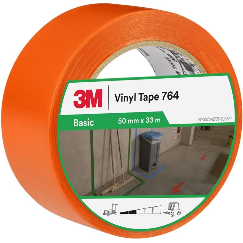 foto del prodotto 3m nastro in vinile multiuso 764i arancione, 50 mm x 33 m
