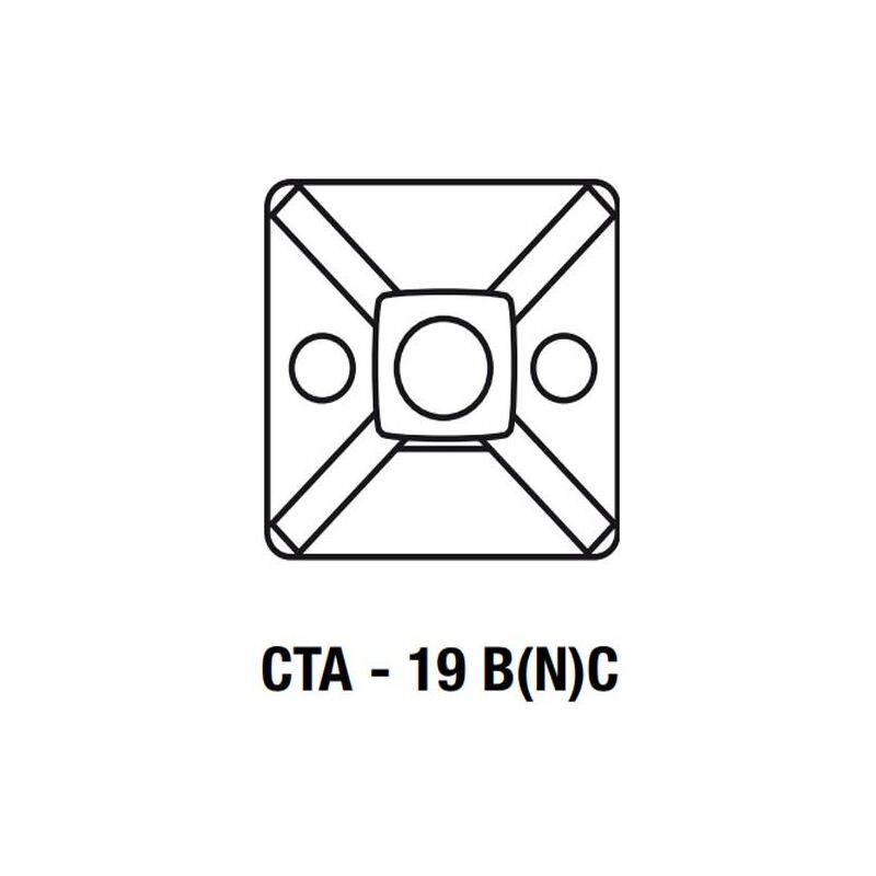 foto del prodotto 3m pack basi autoadesive per fascette scotchflex cta bc 19 x 19mm 100 unit 7000092452 cc nero