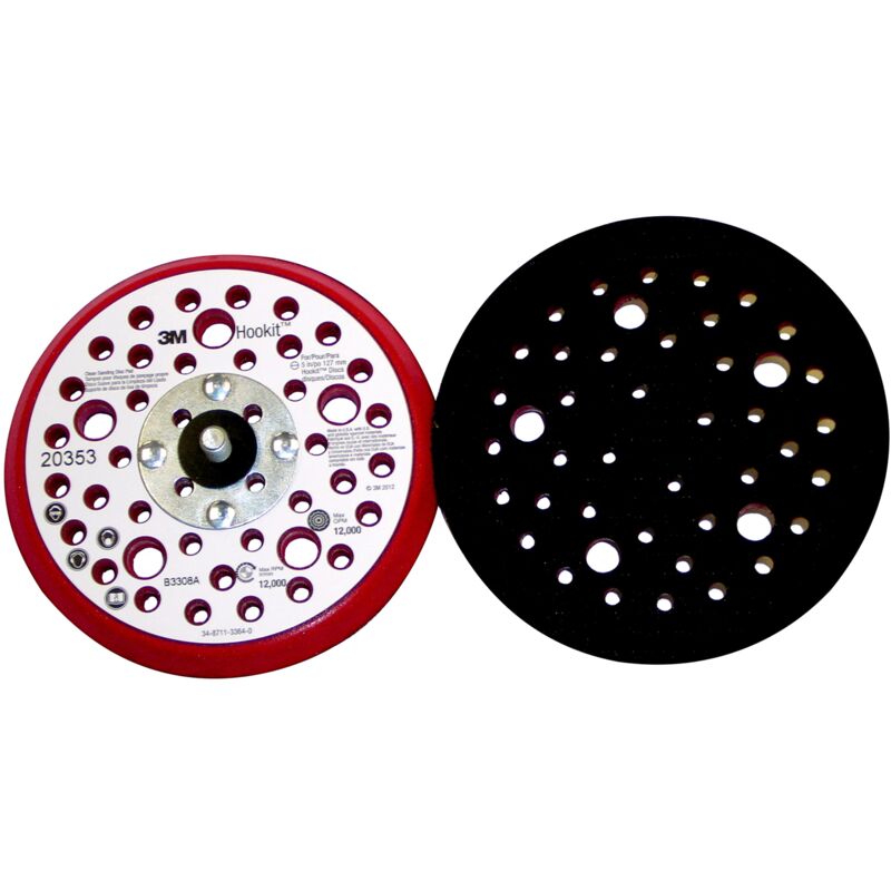 foto del prodotto 3m platorello con profilo basso hookit clean sanding, 125 mm x 9mm x 8mm, pn 20353