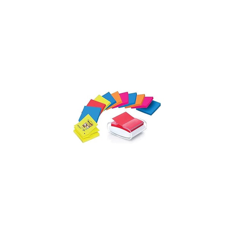 foto del prodotto 3m post it pro z note dispenser per banconote, con 1 pacchetto di banconote, colore bianco trasparente