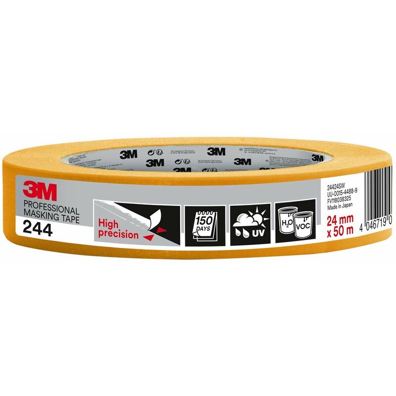 foto del prodotto 3m scotch, bc24425, super malerabdeckband, 24mm x 50m, the original, professional plus qualit , oro, pt24424