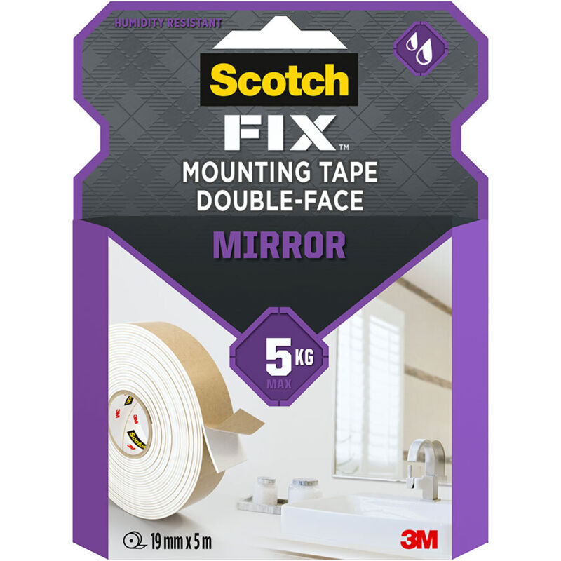 foto del prodotto 3m scotch fix tape de montaggio de specchi 4496w 1950 p, 19mmx5m, 1 rotolo confezione la confezione pu variare 