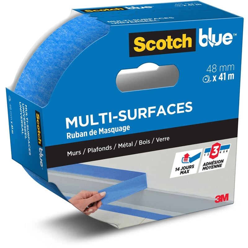 foto del prodotto 3m scotchblue nastro di mascheratura multi superficie, 48 mm x 41 m, 1 rotolo imballaggio, 70 pefc, sgsch pefc coc 110078