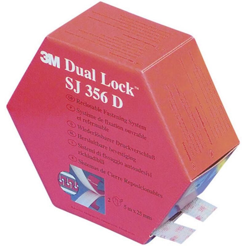 foto del prodotto 3m sj 356d dual lock nastro a strappo da incollare a fungo l x l 5000 mm x 25 mm translucido 1 paio a