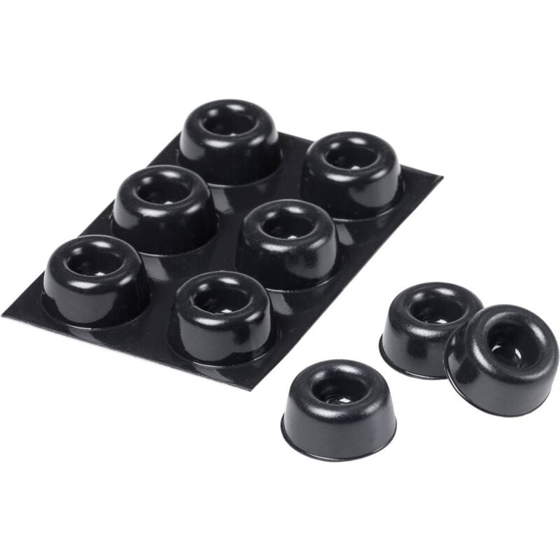 immagine 0 del prodotto 3m sj 5009 mpbb piedino di fissaggio autoadesivo, rotondo nero x a 22.3 mm x 10.1 mm 6 pz.