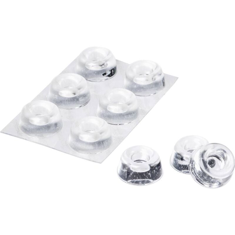 foto del prodotto 3m sj 5309 mpcb piedino di fissaggio autoadesivo, rotondo trasparente x a 22.3 mm x 10.1 mm 6 pz.