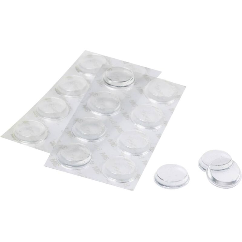 foto del prodotto 3m sj 5344 mpcb piedino di fissaggio autoadesivo, rotondo trasparente x a 19 mm x 4 mm 16 pz.