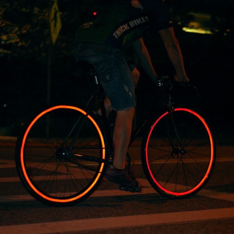 foto del prodotto 3m strisce adesive cerchi bici riflettenti 7mm x 6mt colore arancione