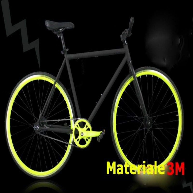 foto del prodotto 3m strisce adesive fluorescenti per cerchi bicicletta colore giallo fluo