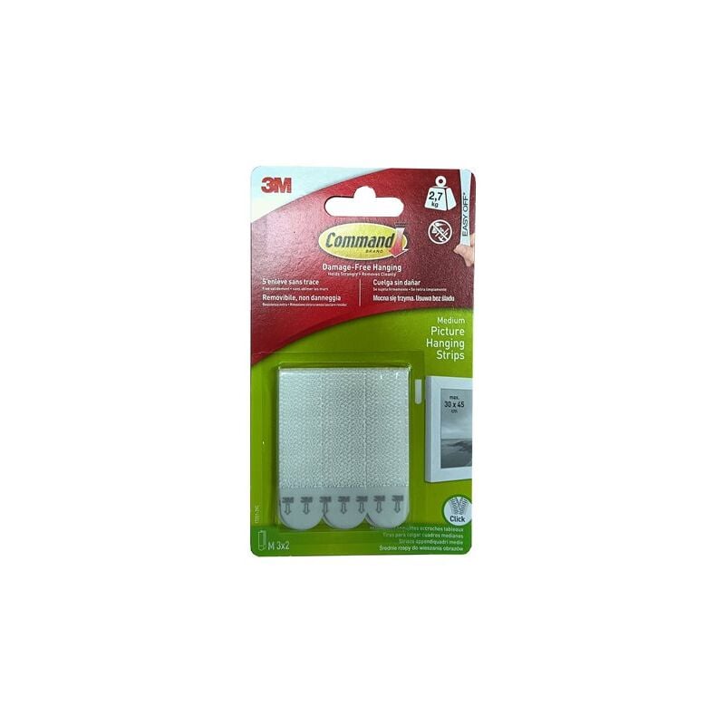 foto del prodotto 3m strisce adesive per appendere quadri bianchi 2,7 kg 17201
