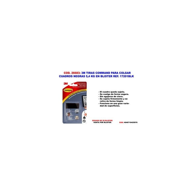 foto del prodotto 3m strisce adesive per appendere quadri neri 5,4 kg 17201blk