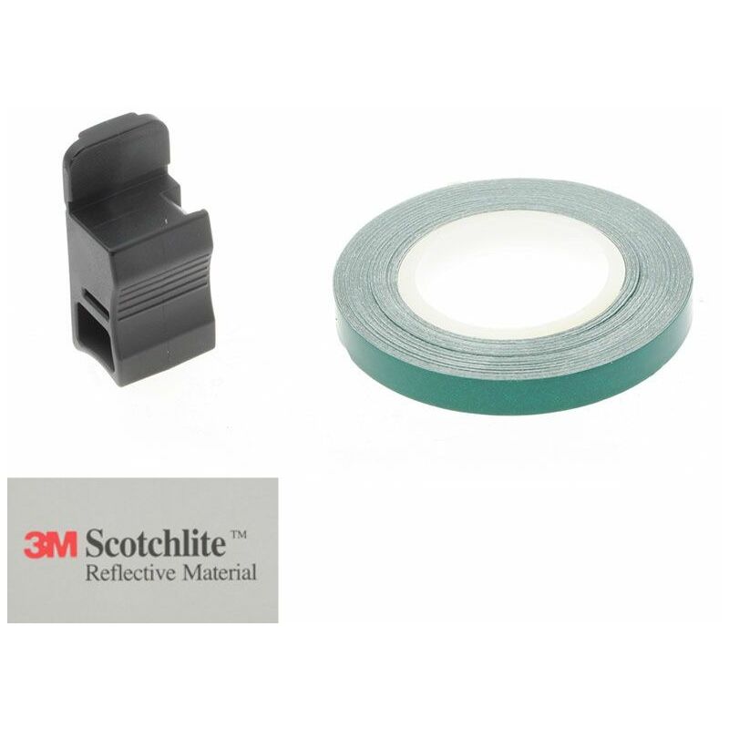 foto del prodotto 3m strisce per cerchi moto adesive rifrangenti 7mm x 6mt colore verde, modello con applicatore