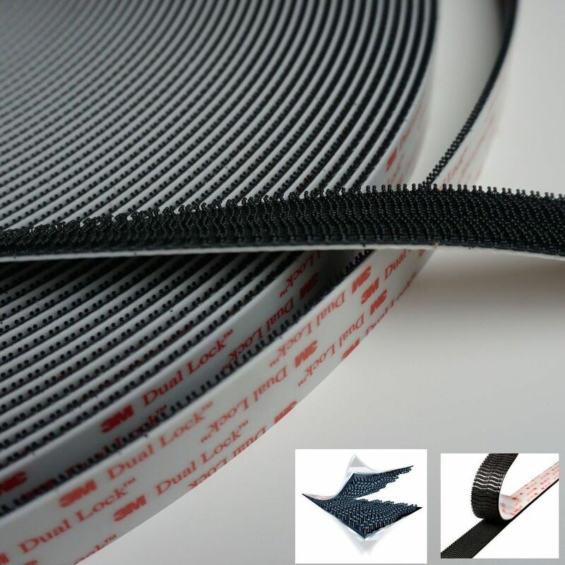 foto del prodotto 3m velcro adesivo nero dual lock sj3550 in vendita al metro larghezza 25mm x 45,7mt