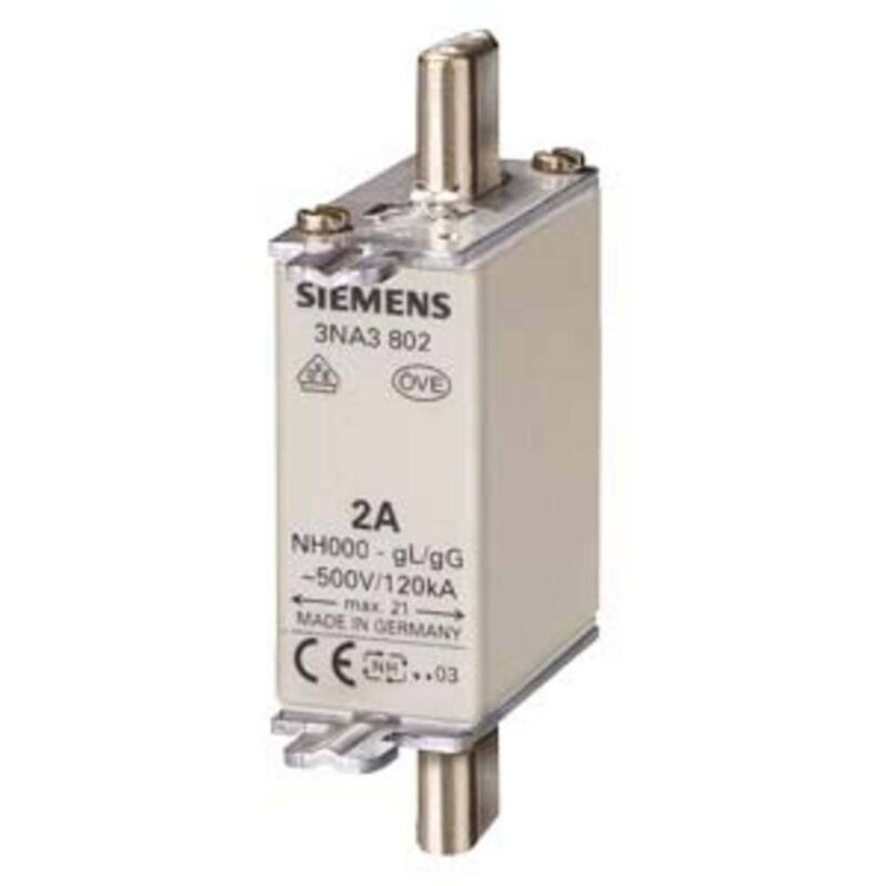 foto del prodotto 3na38328 inserto fusibile misura fusibile 0 125 a 400 v 3 pz. siemens