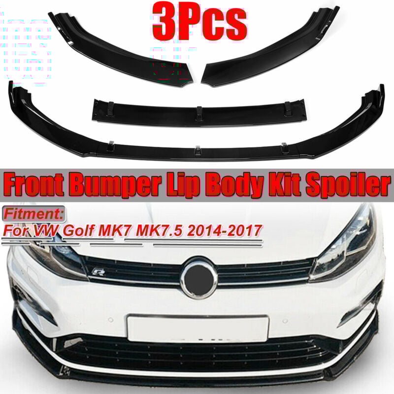 foto del prodotto 3pcs auto labbro anteriore mento paraurti spoiler splitter corpo staccabile kit per vw golf mk7 mk7.5 2014 2015 2016 2017 3 colori zebraa