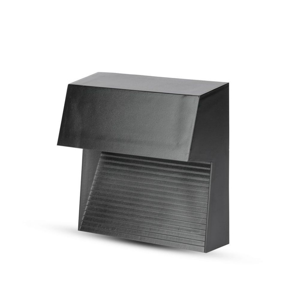foto del prodotto 3w faretto incasso led luce scale corpo nero quadrato bianco caldo 3000k luce calda