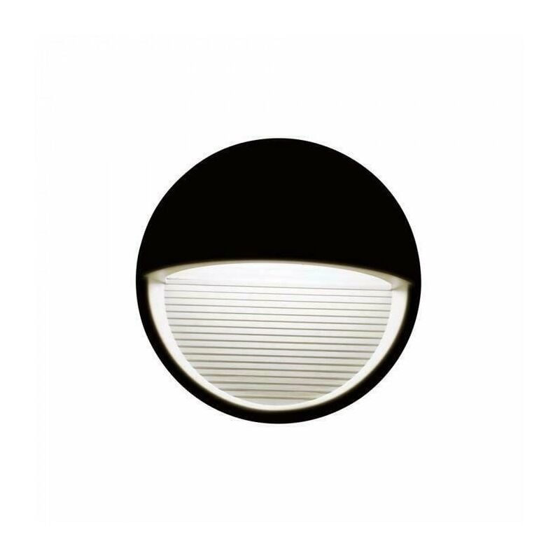 foto del prodotto 3w faretto incasso led luce scale corpo nero rotondo bianco naturale 4000k luce naturale