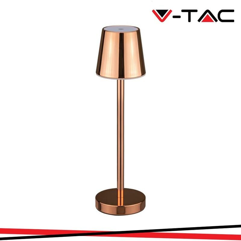 foto del prodotto 3w led lampada da tavolo ricaricabile touch dimmerabile corpo oro 3000k luce calda