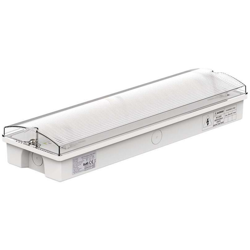foto del prodotto 3w led luce di emergenza con pulsante di autotest 6400k luce fredda