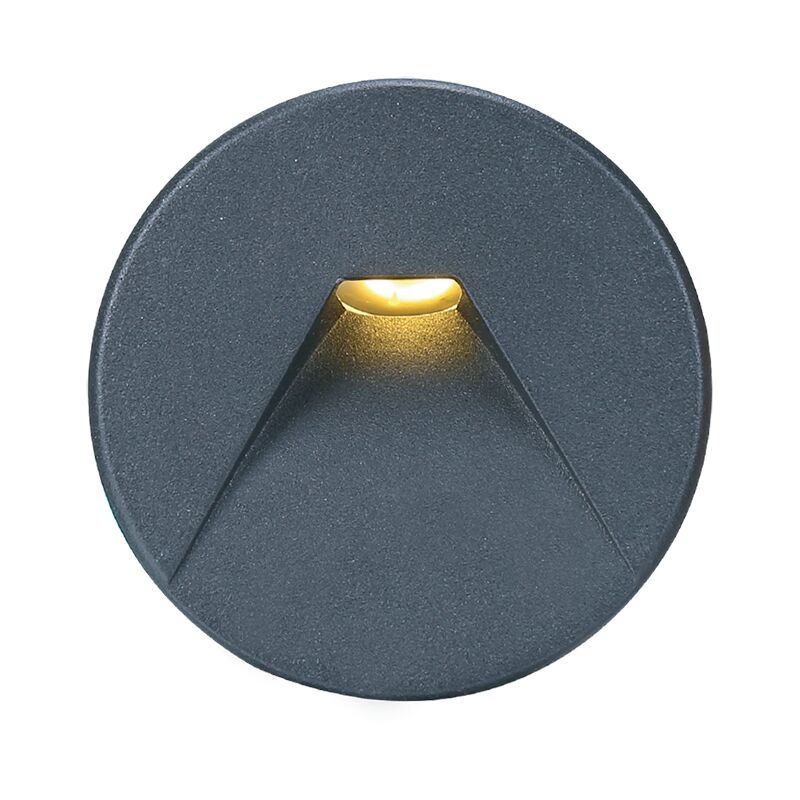 foto del prodotto 3w led spot mural rotondo nero ip44 r2 ctc