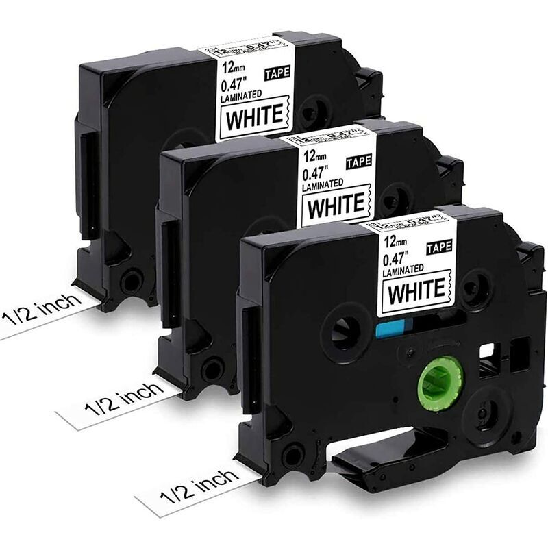 foto del prodotto 3x 0.47 tz tape compatibile per brother p touch cassette tze 231 12mm x8m laminato per ptouch pt h100lb r h105 h107b h110 h200 e110 d210 d400 p300bt