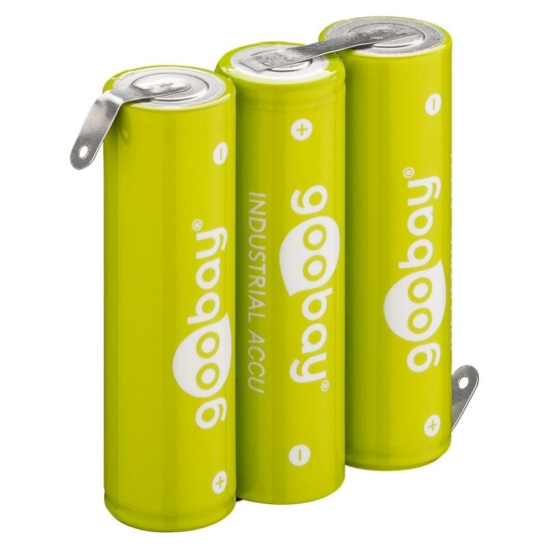 foto del prodotto 3x aa mignon ricaricabile - 2100 mah, solder coda z , autoscarica bassa nimh ready-to-use , 3,6 v.