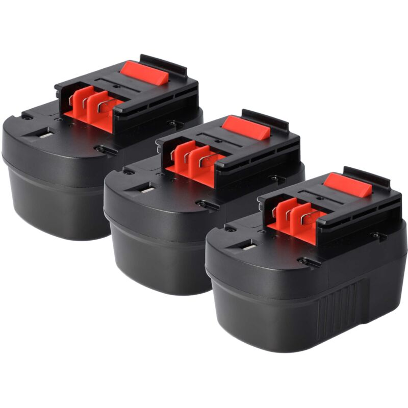 foto del prodotto 3x batteria compatibile con black decker epc12 h1, epc12cabk, fs1200d 2, firestorm fs1200d attrezzi da lavoro 1500mah, 12v, nimh vhbw