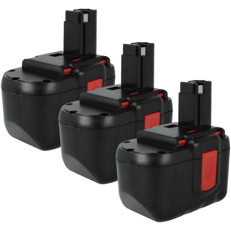 foto del prodotto 3x batteria compatibile con bosch 1645k 24, 1645b 24, 52324, 3924 24, 3960, 3452, 3924, 1660, 1660k 24 utensile elettrico 3000 mah, nimh, 24 v 