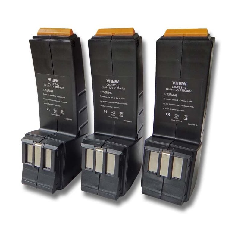 foto del prodotto 3x batteria compatibile con festo festool cdd12e, cdd12, ccd12v, ccd12mh, ccd12fx, ccd12es c utensile elettrico 2100 mah, nimh, 12 v vhbw