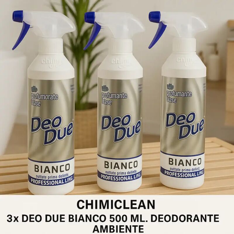 foto del prodotto 3x chimiclean deo due bianco 500ml deodorante ambiente spray professionale