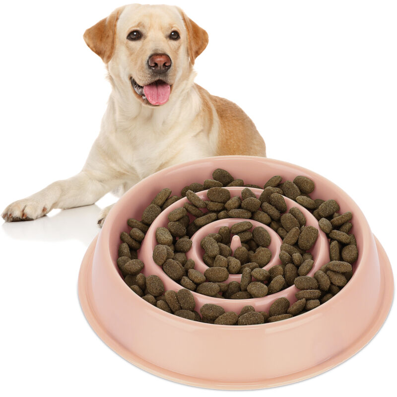 foto del prodotto 3x ciotola anti-ingozzamento per cani, 400 ml, lenta assunzione del cibo, adatta alla lavastoviglie, rosa