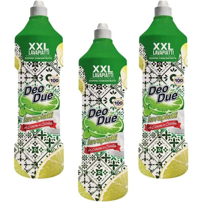foto del prodotto 3x deo due lavapiatti xxl professionale doppio ai limoni di sicilia 3x1lt