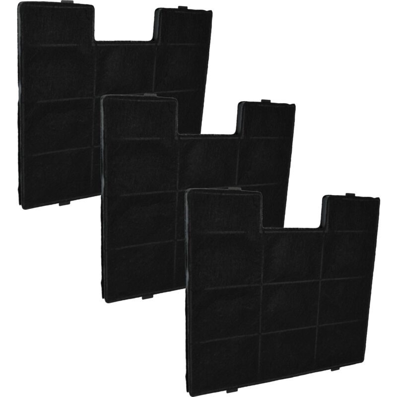 foto del prodotto 3x filtro a carboni attivi compatibile con zelmer 522.6 cappe aspiranti - 23,4 x 24,6 x 1,3 cm - vhbw