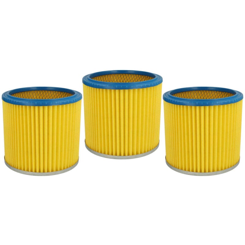 foto del prodotto 3x filtro a pieghe piatte compatibile con hoover s 4320, s4320 zentralfilter, s 4314 zentralfilter, s4320 aspirapolvere - blu giallo - vhbw