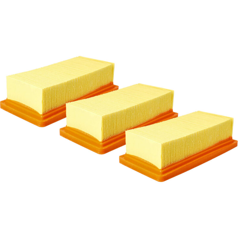 foto del prodotto 3x filtro a pieghe piatte compatibile con k rcher ad 2 battery set, ad 2 battery, ad 3.200, ad.3000, ad3, ad2 aspirapolvere elemento filtrante