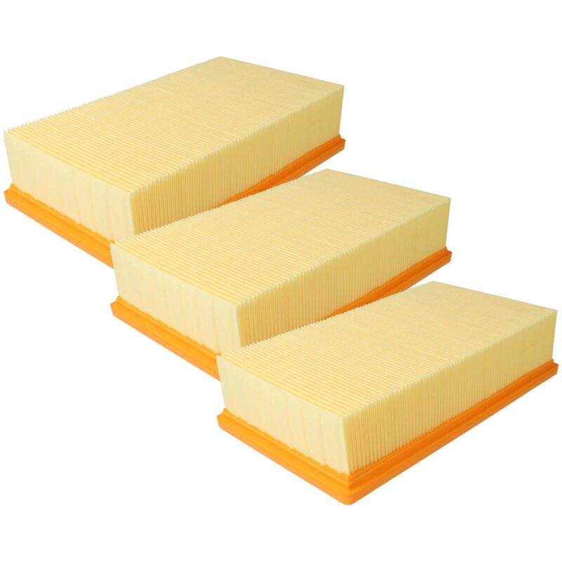 foto del prodotto 3x filtro a pieghe piatte compatibile con k rcher km 70 30 c bp adv, km 70 30 c bp pack adv aspirapolvere - elemento filtrante - vhbw