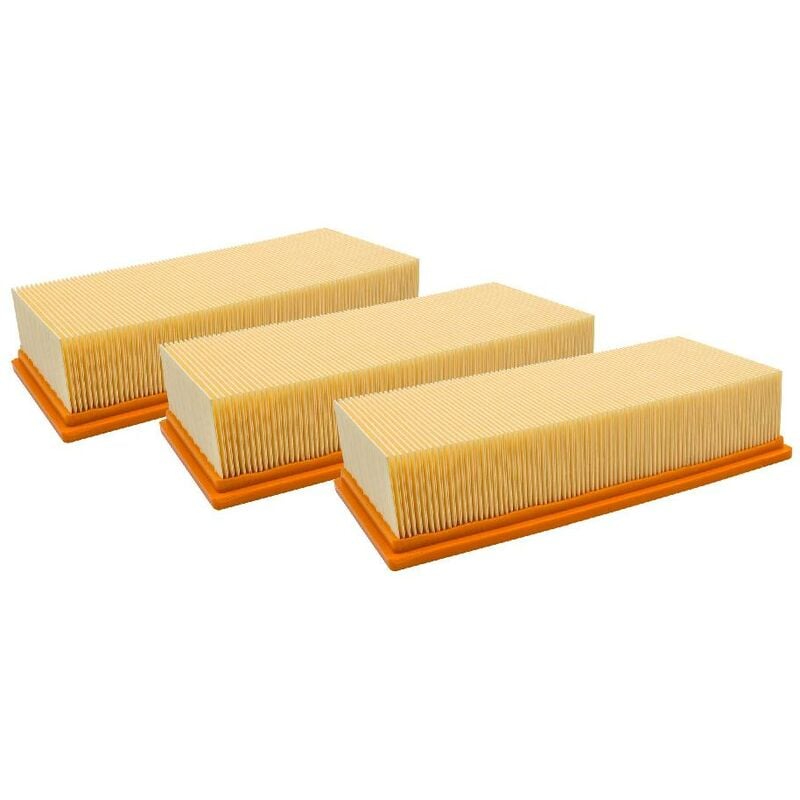 foto del prodotto 3x filtro a pieghe piatte sostituisce k rcher 6.907-277.0 per aspirapolvere - elemento filtrante - vhbw