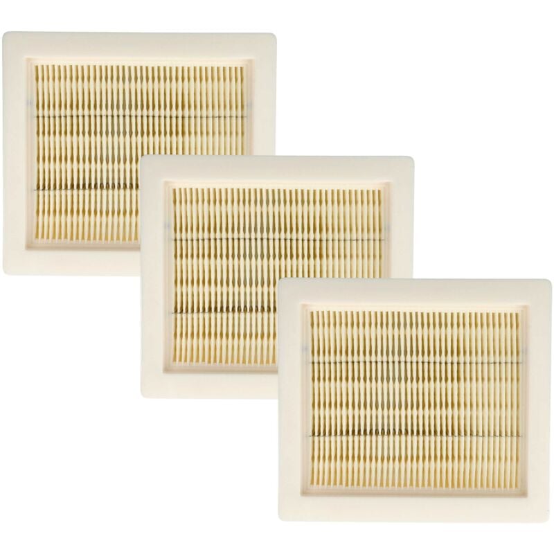 foto del prodotto 3x filtro a pieghe piatte sostituisce worx wa6078 per aspirapolvere - elemento filtrante - vhbw