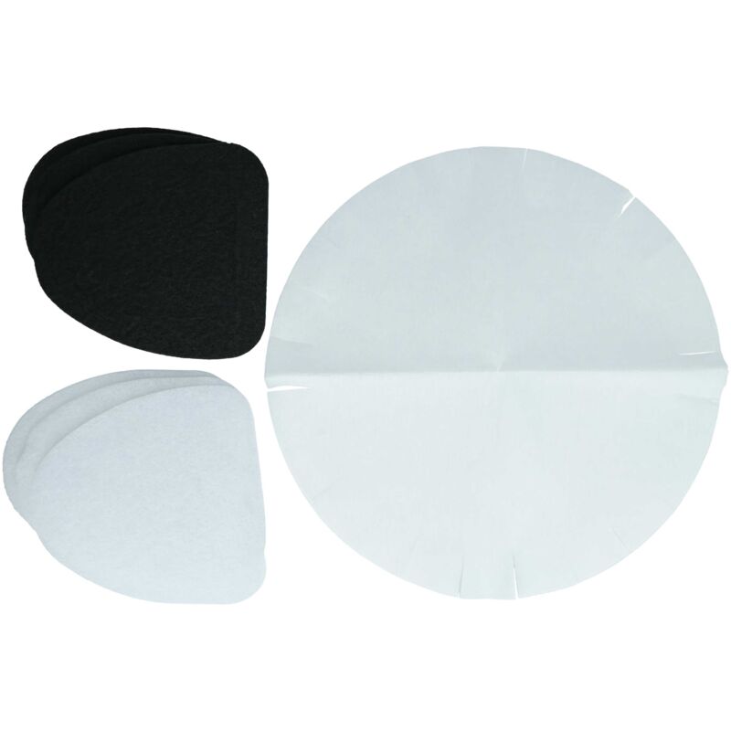 foto del prodotto 3x filtro ai carboni attivi, 3x filtro antigrasso, 3x filtro di carta compatibile con delonghi f18, f18233, f1831, f184366 friggitrice set da 9pz.