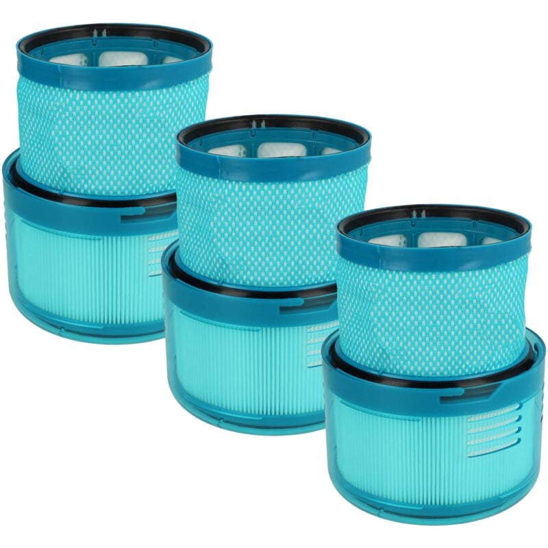 foto del prodotto 3x filtro compatibile con dyson gen5 detect absolute, detect aspirapolvere filtro aria di scarico, turchese bianco vhbw