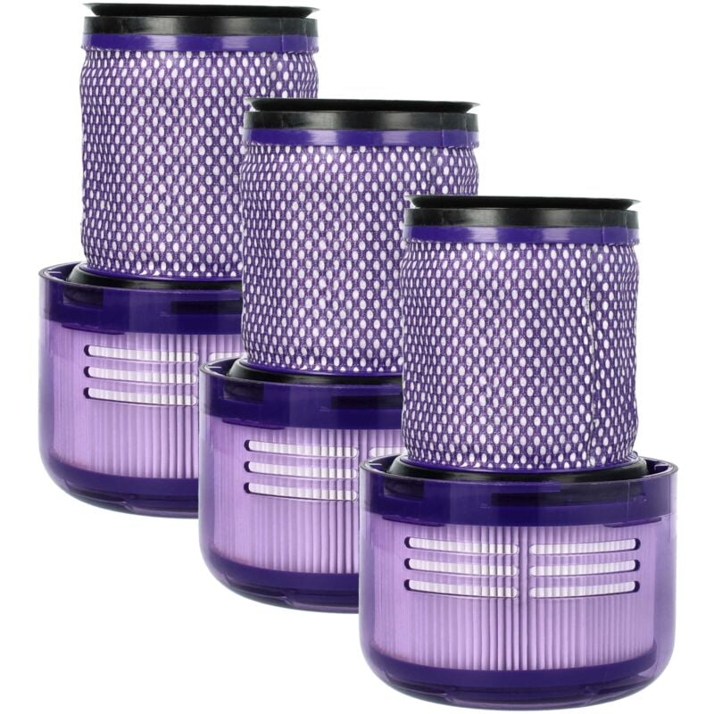 foto del prodotto 3x filtro compatibile con dyson sv17, v11 absolute, v11 absolute pro, sv22, sv15, v11 animal aspirapolvere a mano - unità filtrante - vhbw