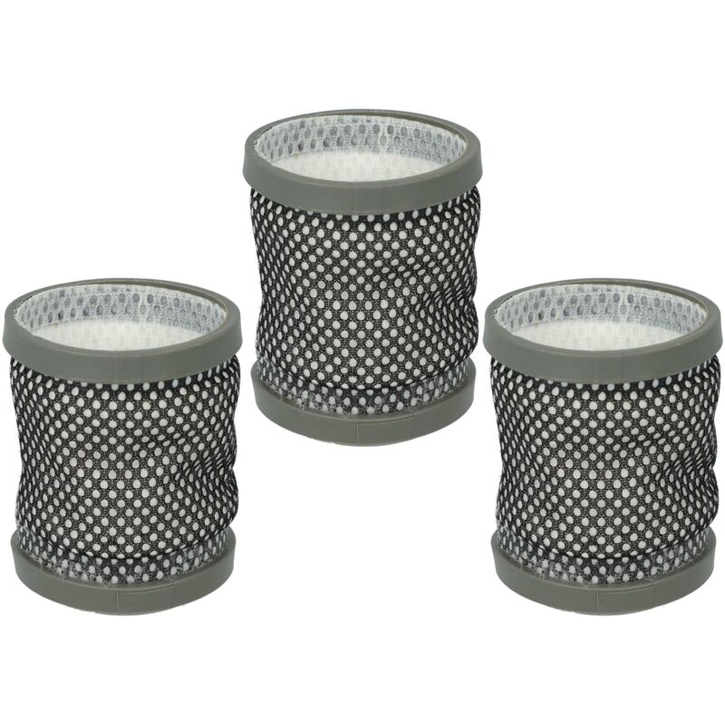 foto del prodotto 3x filtro sostituisce dirt devil 0698002 per aspirapolvere filtro aria di scarico, grigio nero bianco vhbw