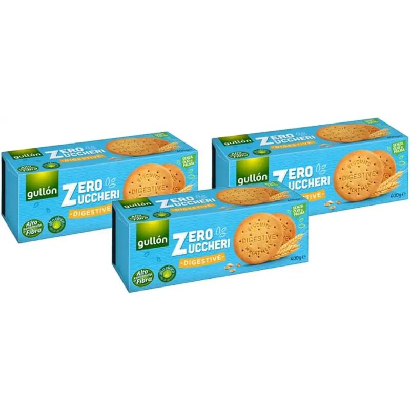 foto del prodotto 3x gullon digestive zero zuccheri 400g biscotti integrali ricchi di fibra